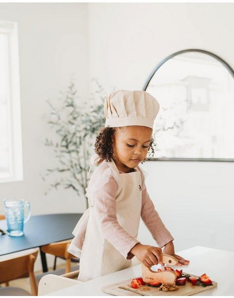 Apron & Hat Set in Oat Cream