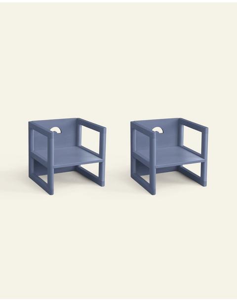 Reversible Chair in Slate Blue - Set of 2