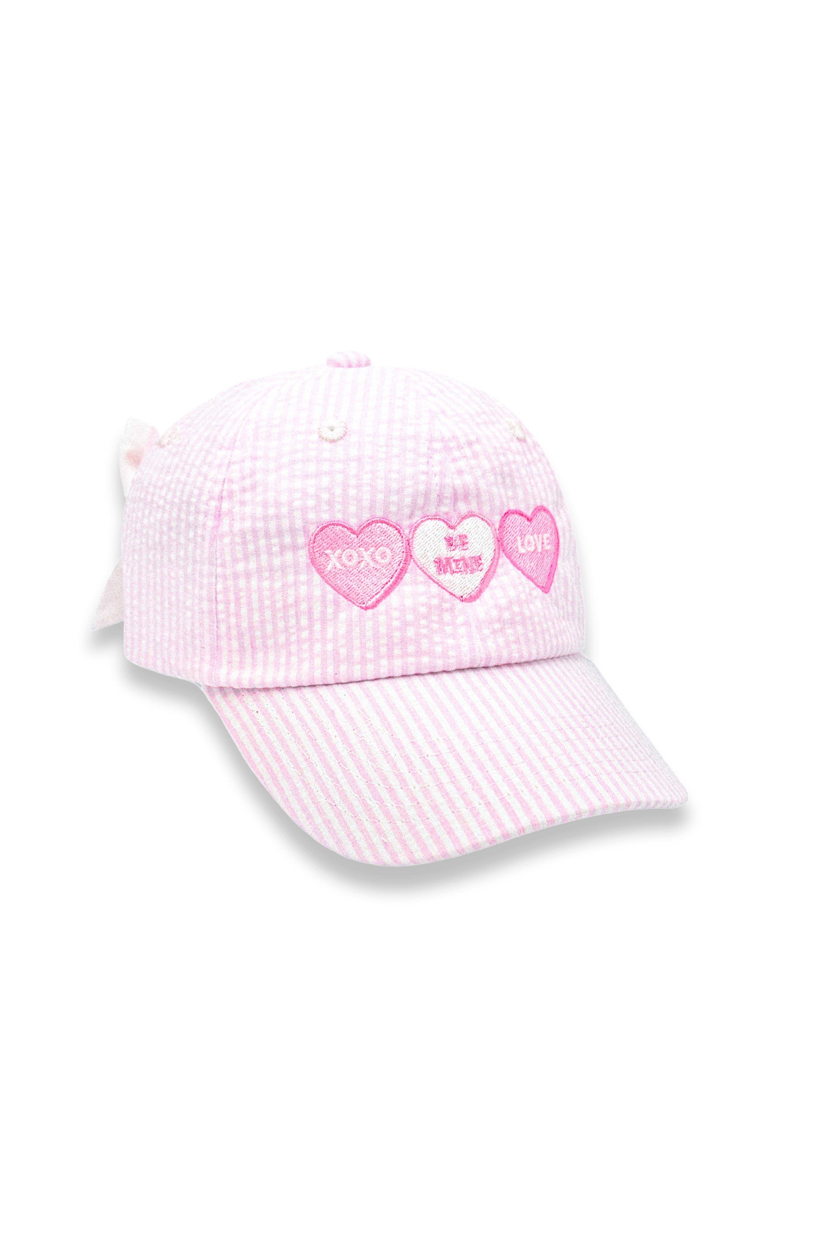 Candy Hearts Bow Baseball Hat
