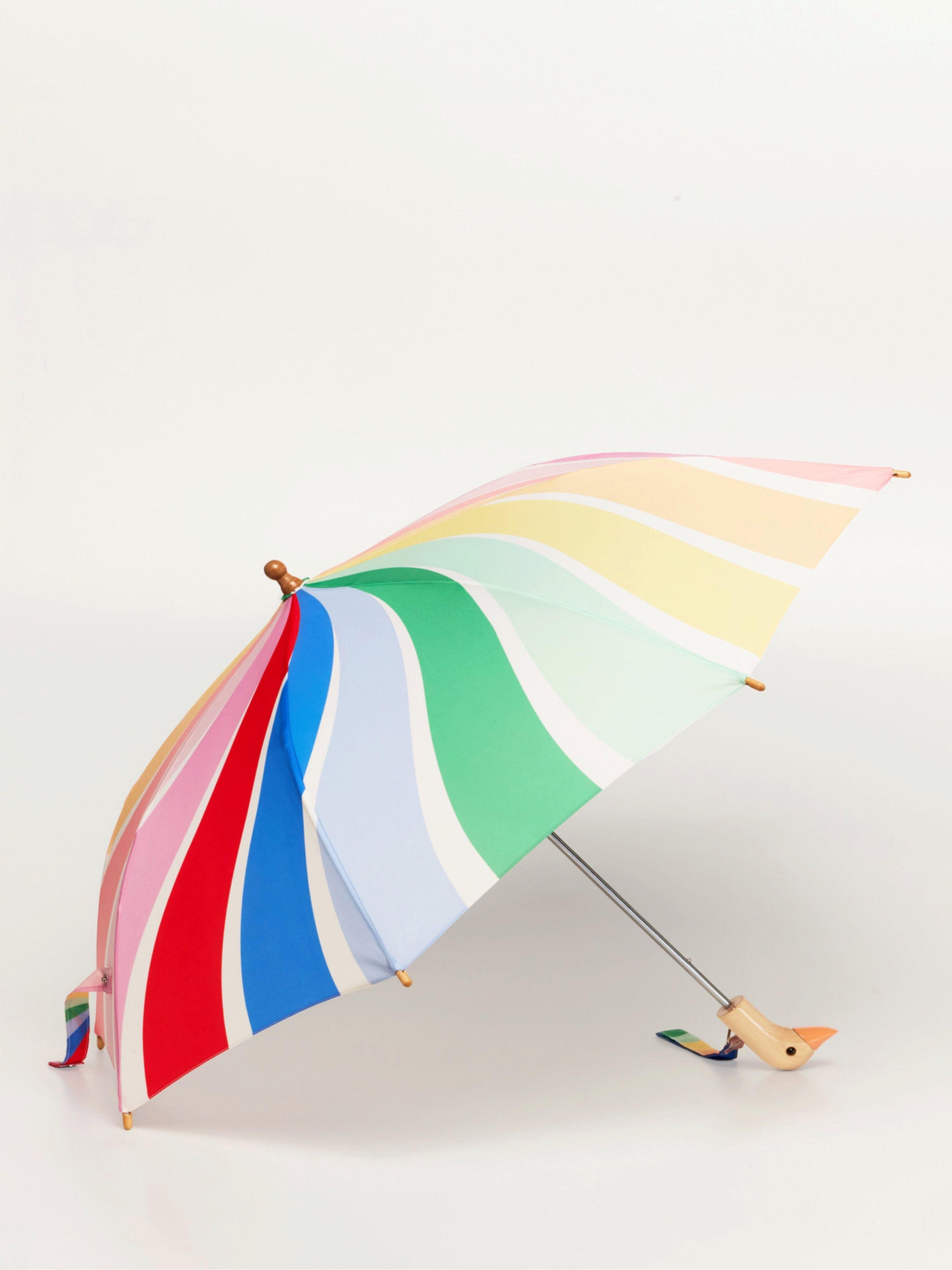 x Meri Meri Rainbow Stripes Duckling Umbrella