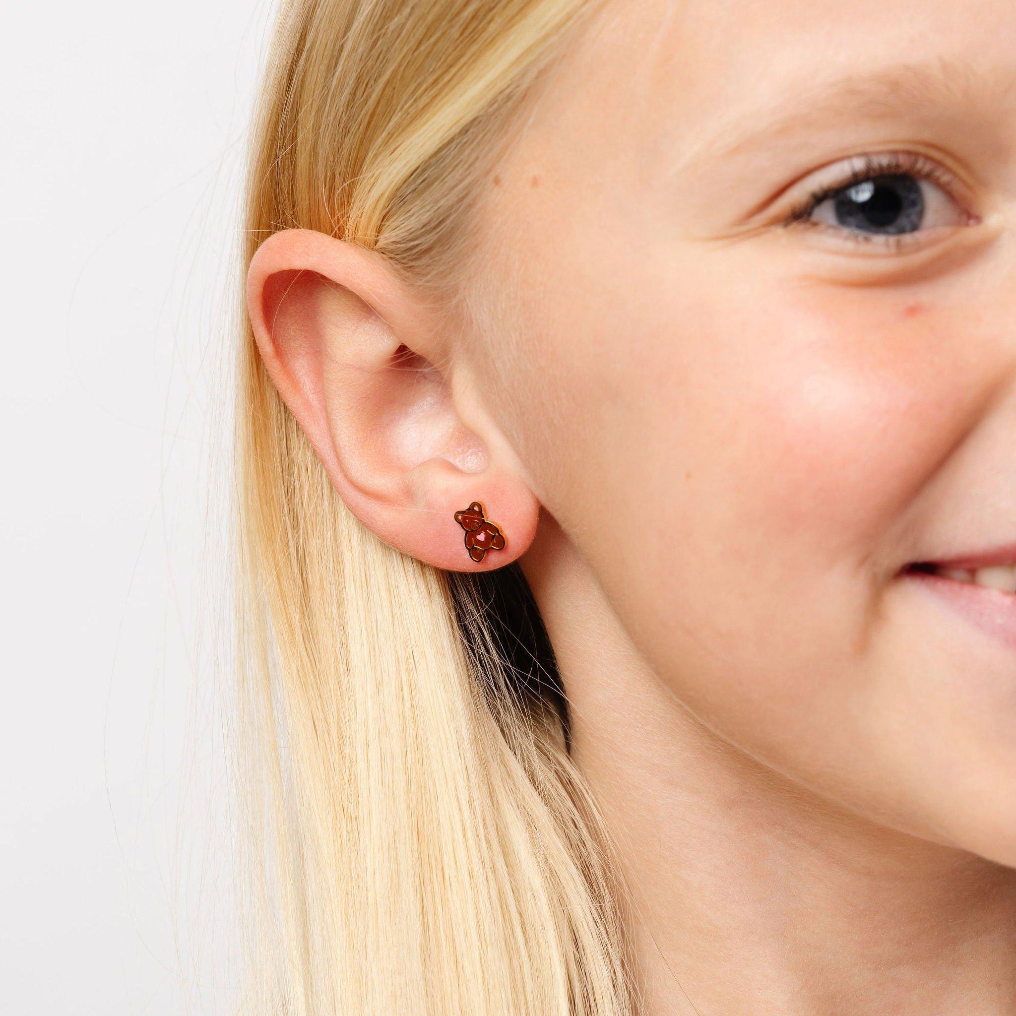 Teddy Bear Stud Earrings image number 3