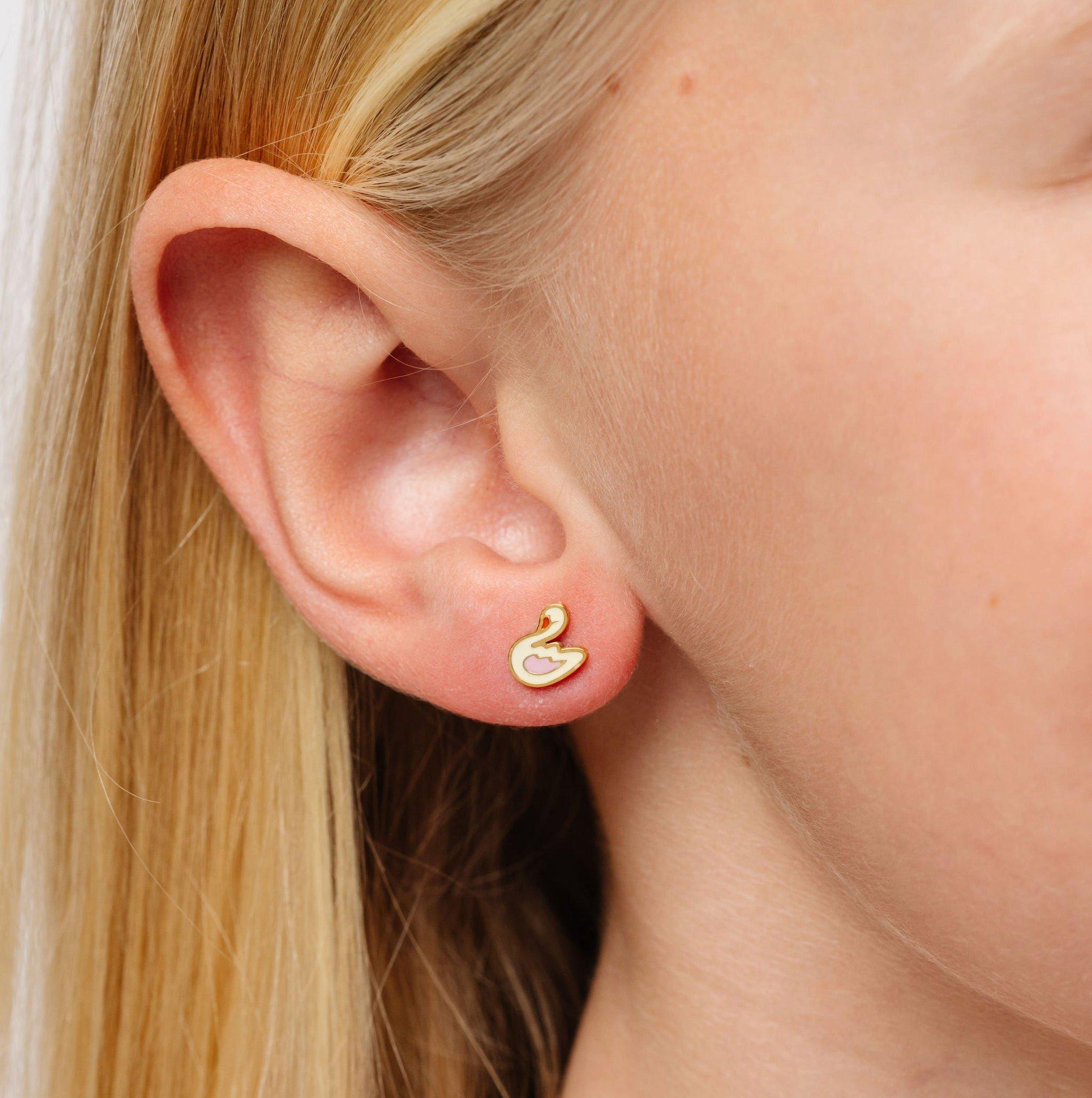 Swan Stud Earrings image number 1