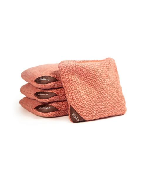 Herringbone Cornhole Bags | Tangerine
