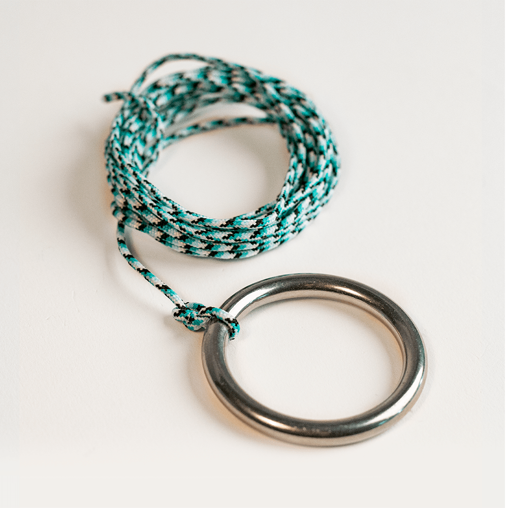 One of a Kind Wood Hook and Ring Toss Game | Blue Pearl image number 2