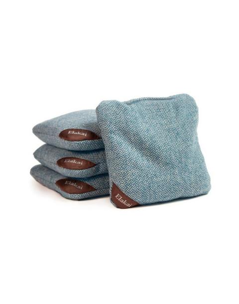 Herringbone Cornhole Bags | Sky Blue