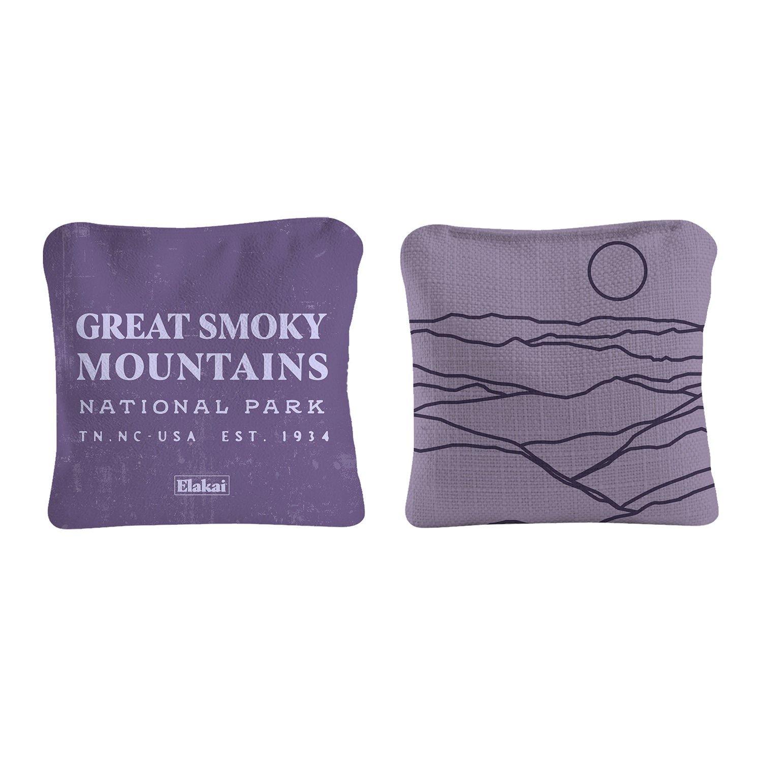Dual-Sided Cornhole Bags | Great Smoky Mountains Purple image number 2