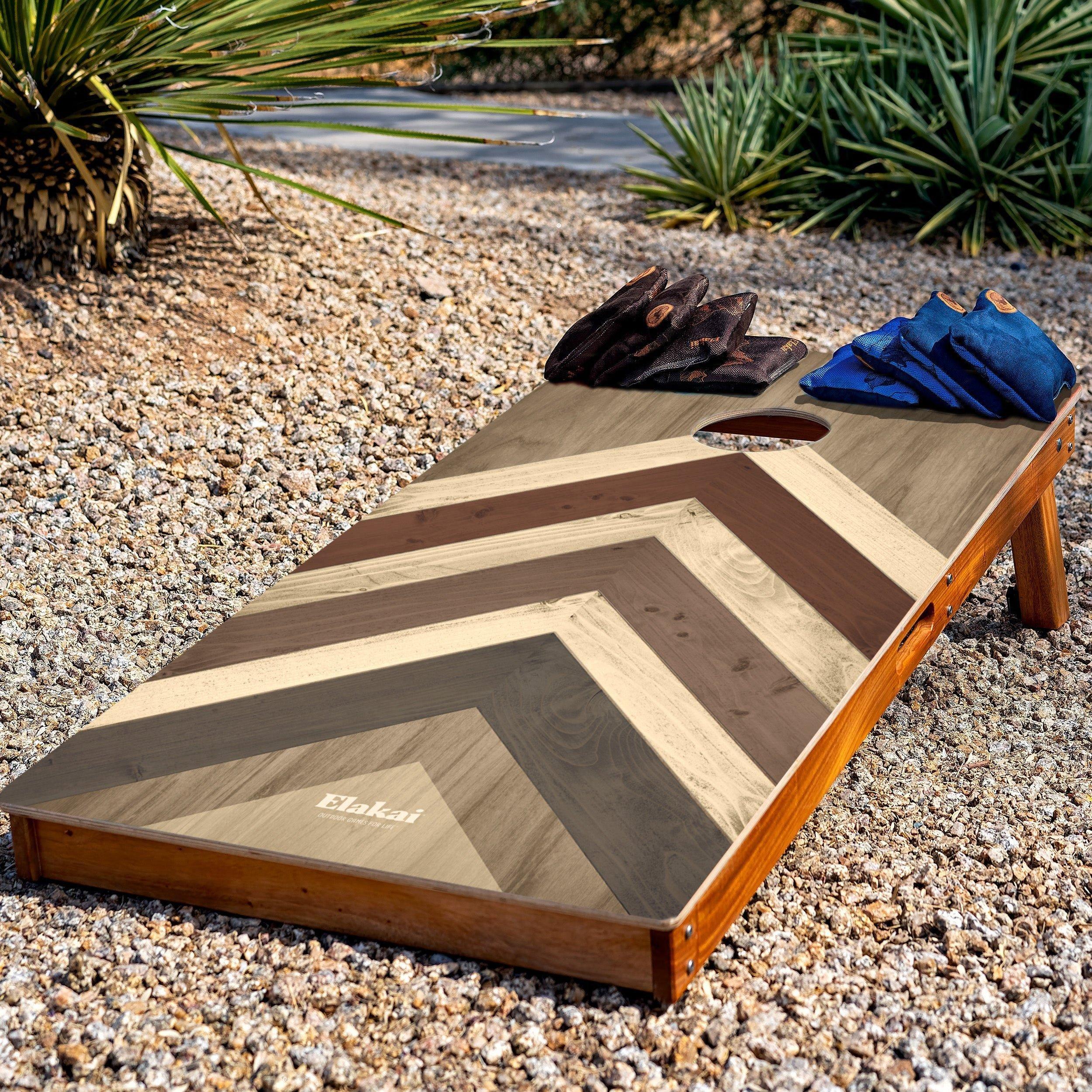 Classic Cornhole Set 2ft x 4ft | Modern Angle - Terra Chevron image number 2