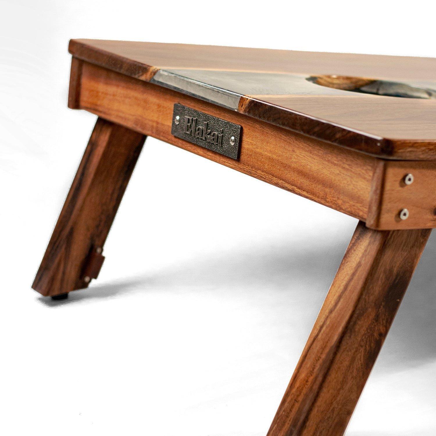 Resin & Wood Classic Cornhole Set | Live Edge River - Gray Stone image number 2