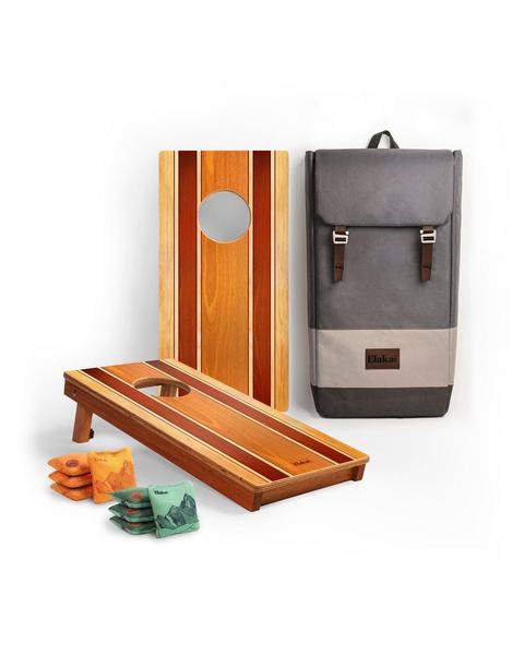 Travel Cornhole Set 1ft x 2ft | Natural Surf Beach - Classic Woody
