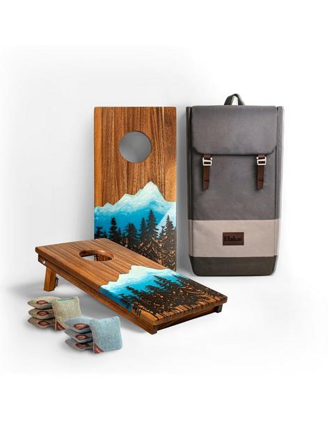 Travel Cornhole Set 1ft x 2ft | Mountain - Blue