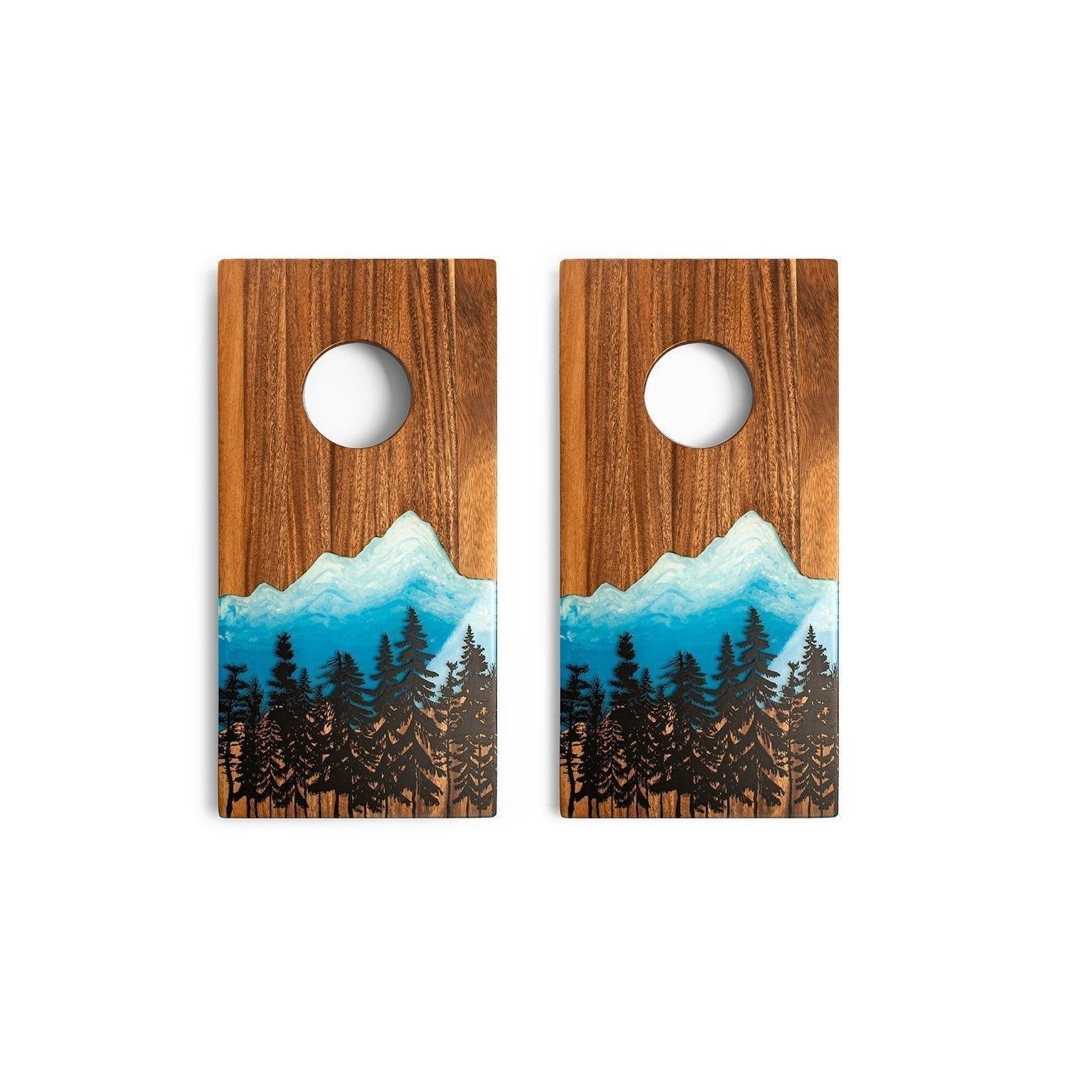 Travel Cornhole Set 1ft x 2ft | Mountain - Blue image number 1