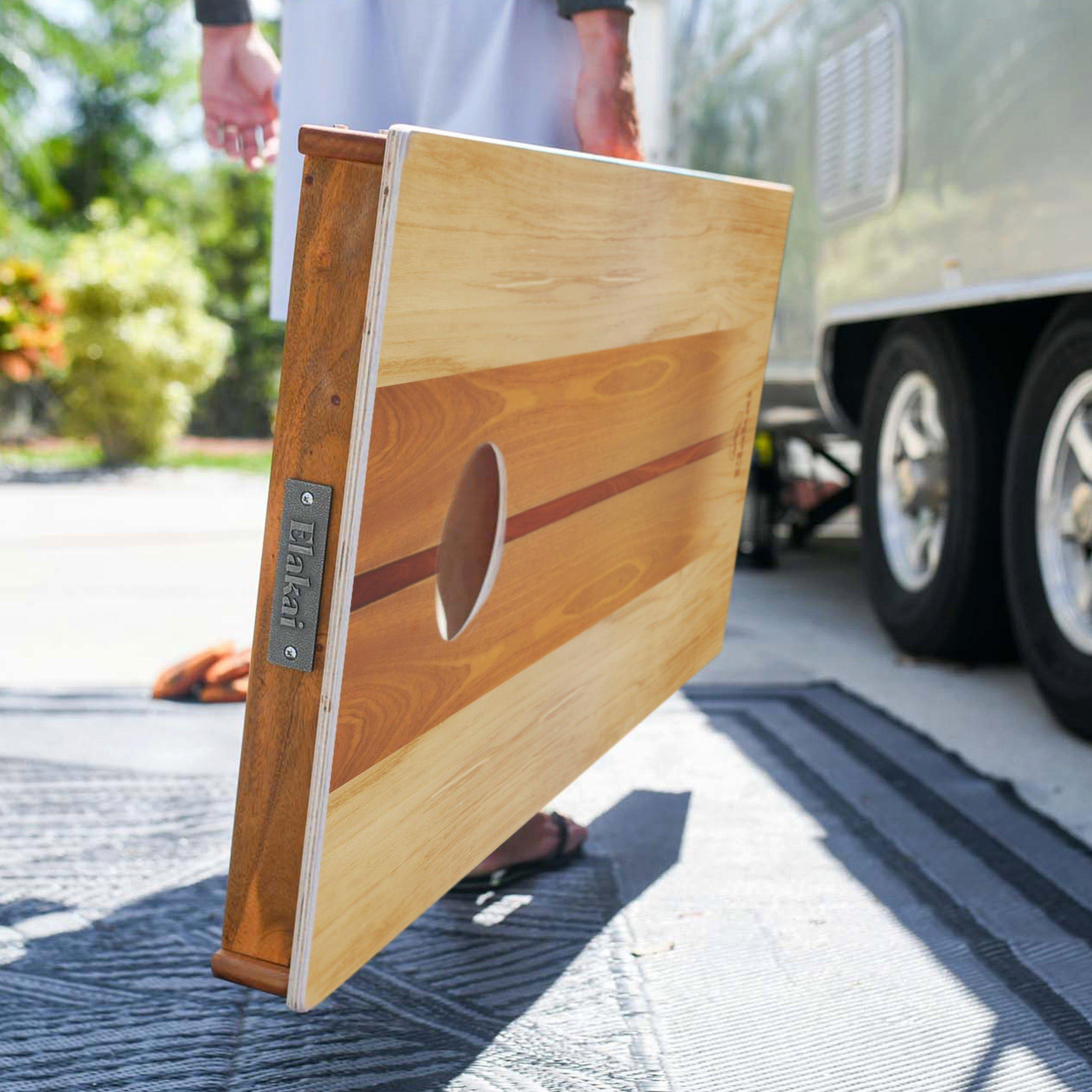 Classic Cornhole Set 2ft x 4ft | Natural Surf Beach - Woody image number 3