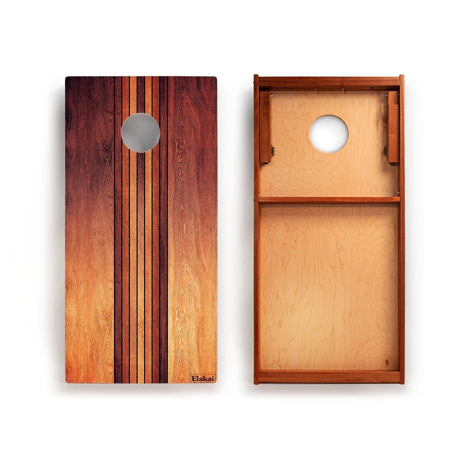 Classic Cornhole Set 2ft x 4ft | Natural Surf Beach - Retro Woody image number 1