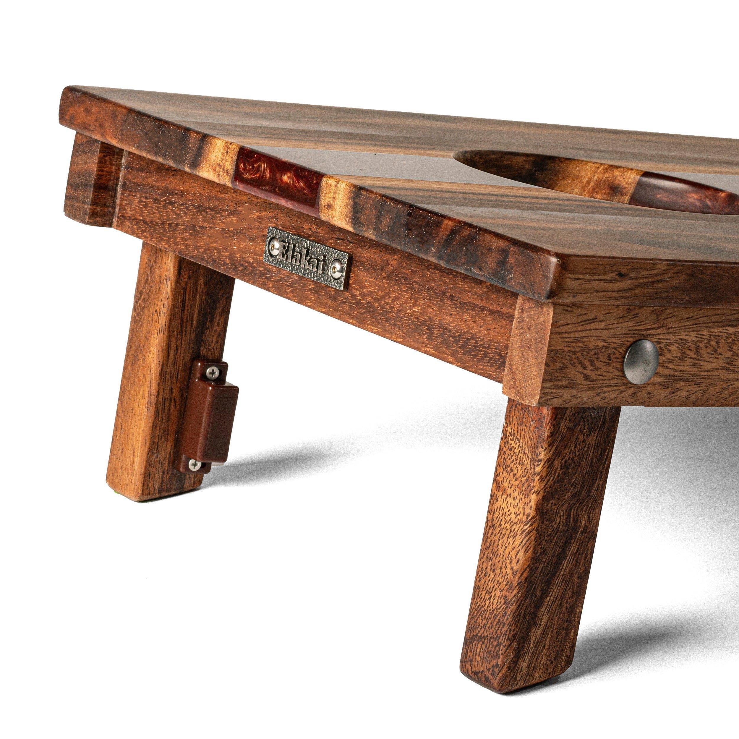 Travel Cornhole Set 1ft x 2ft | Live Edge River - Bronze image number 2