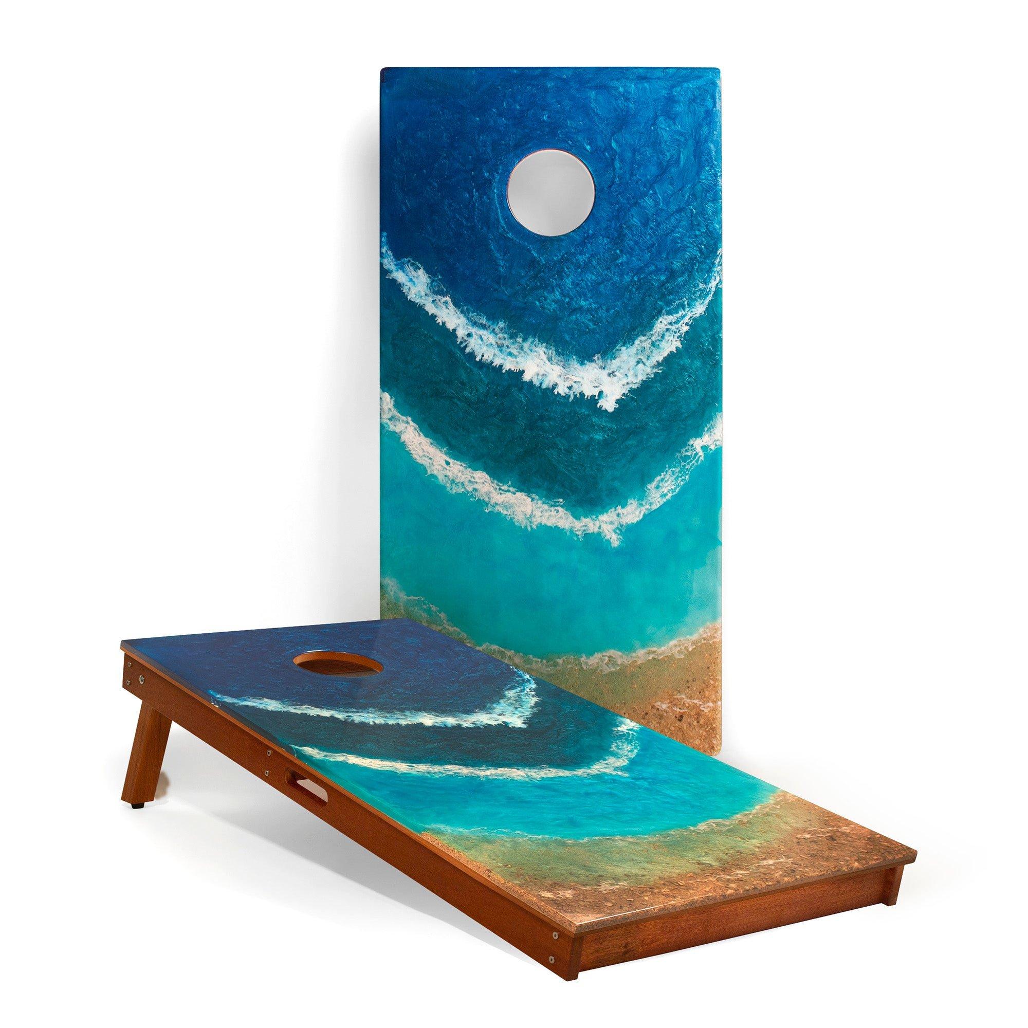 2x4 The Beach Epoxy Resin Cornhole Boards