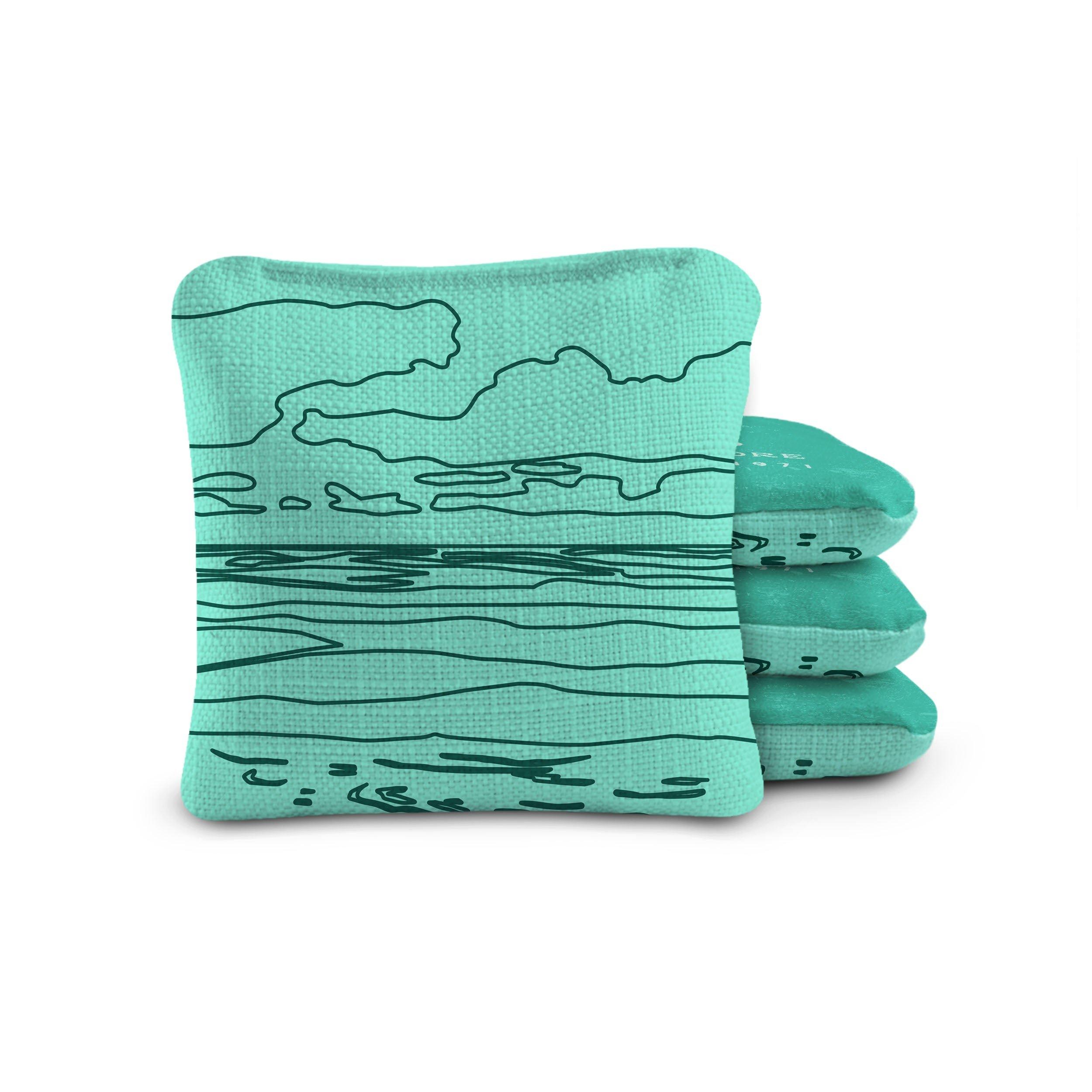 Dual-Sided Cornhole Bags | Gulf Islands Shore Turquoise image number 1