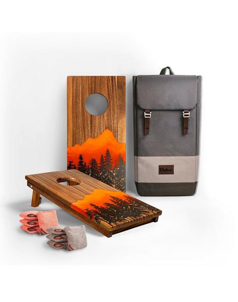 Travel Cornhole Set 1ft x 2ft | Mountain - Orange