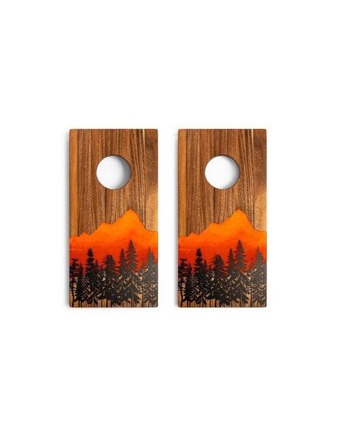 Travel Cornhole Set 1ft x 2ft | Mountain - Orange