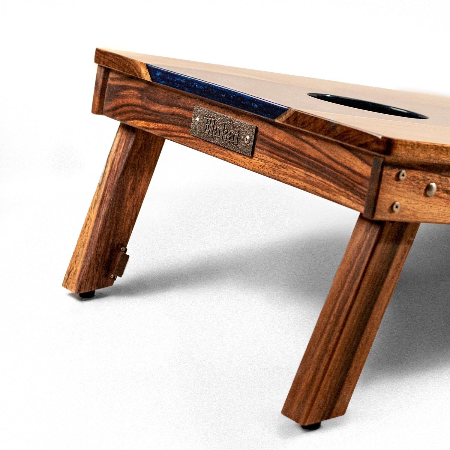 Resin & Wood Classic Cornhole Set | Live Edge River - Blue Pearl image number 2