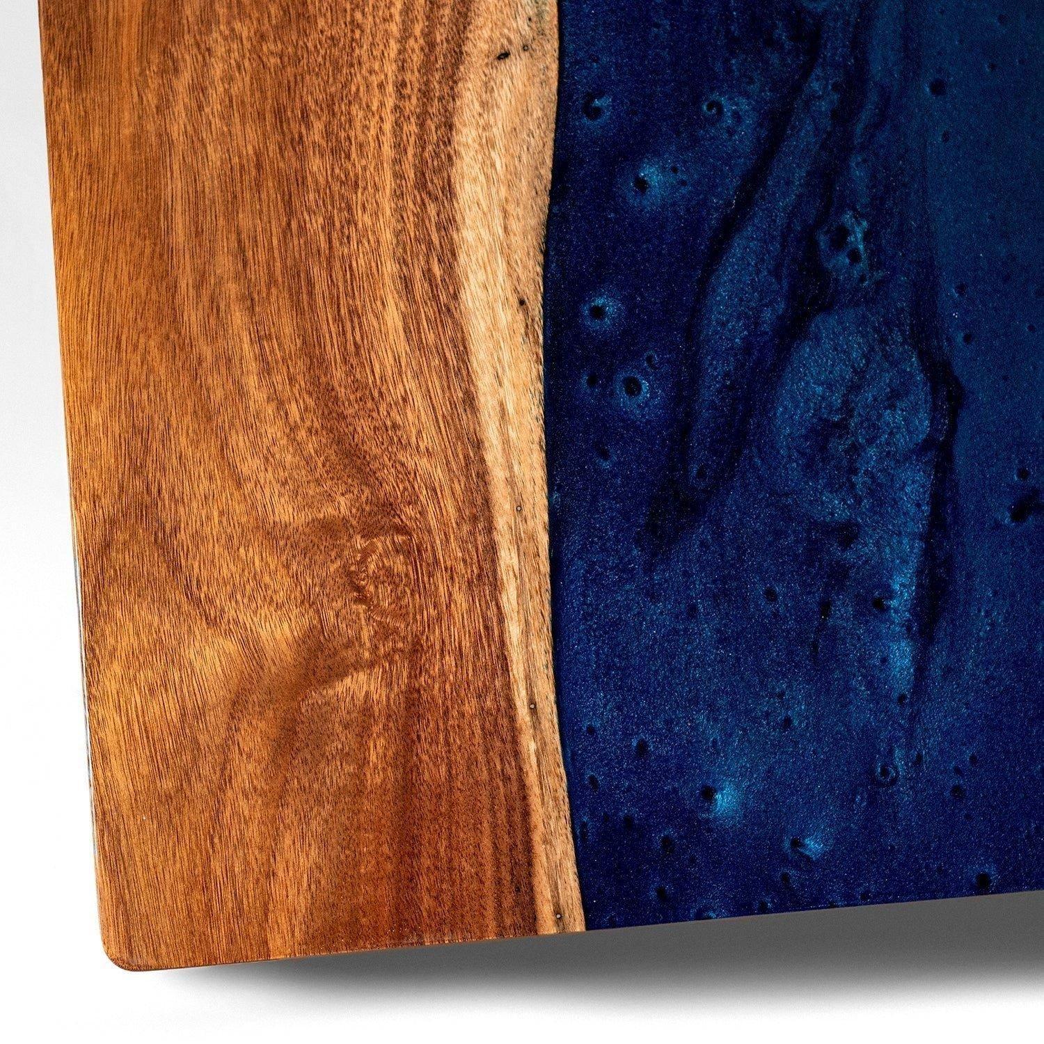 Resin & Wood Classic Cornhole Set | Live Edge River - Blue Pearl image number 3
