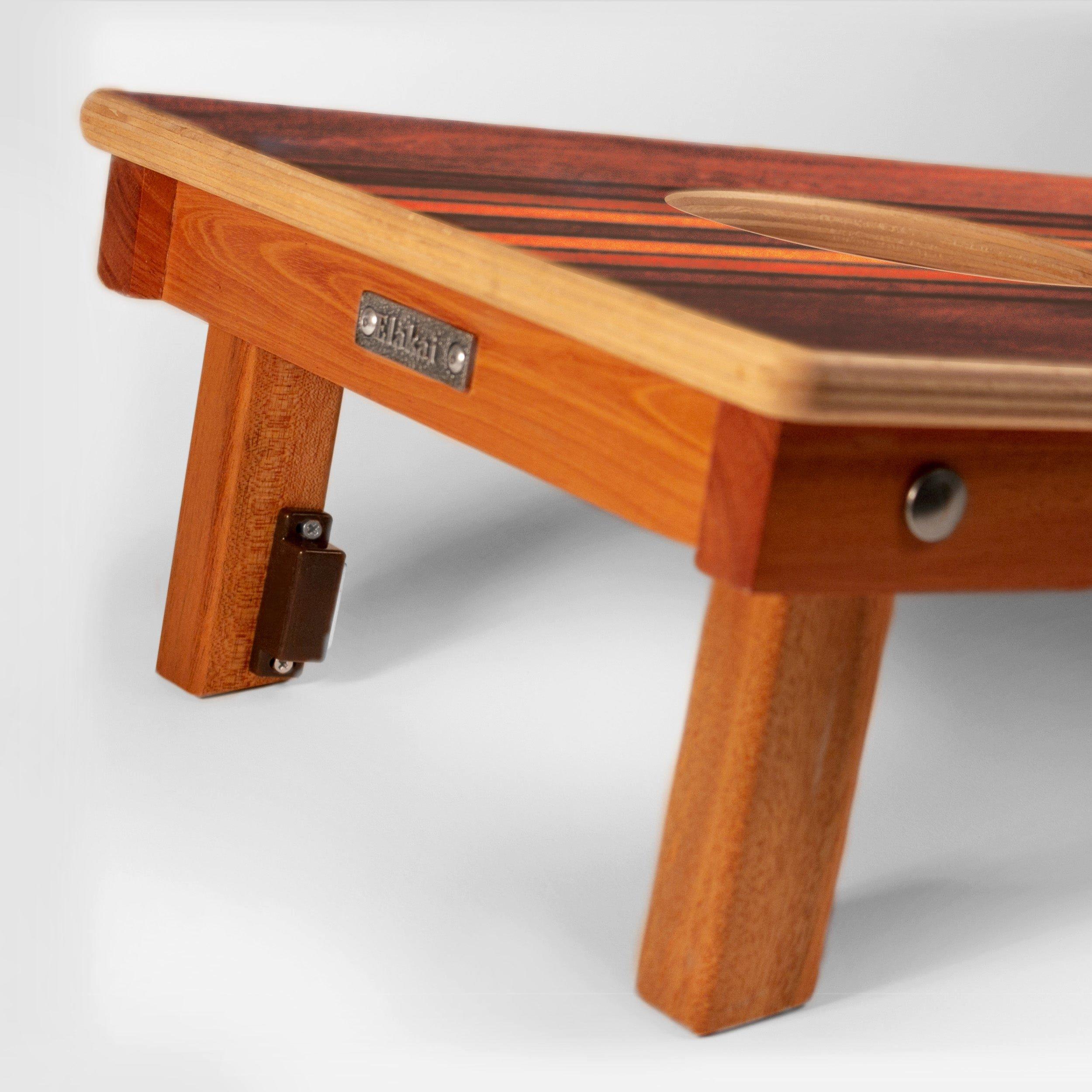 Travel Cornhole Set 1ft x 2ft | Natural Surf Beach - Retro Woody image number 1