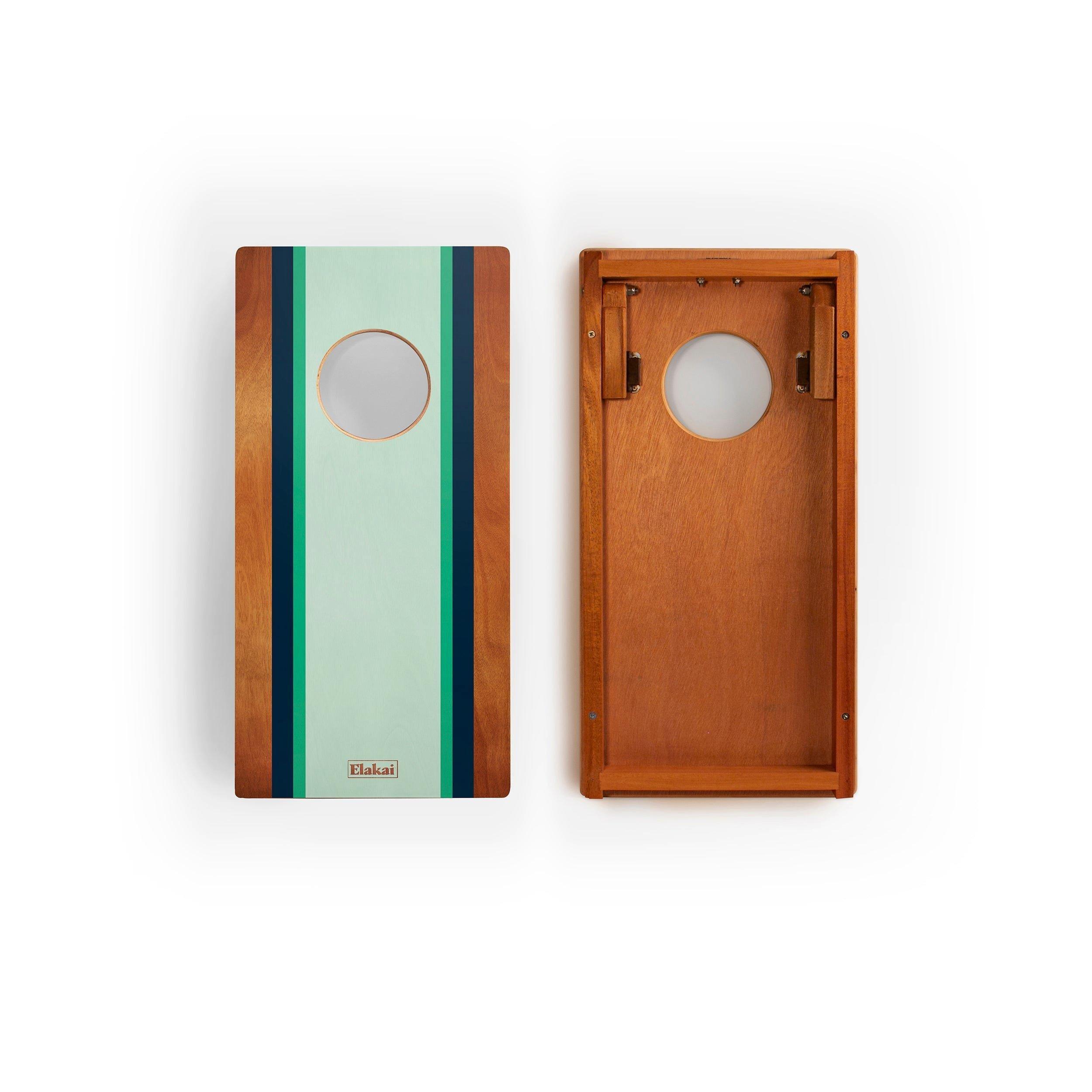 Travel Cornhole Set 1ft x 2ft | Classic Beach Stripes - Gidget image number 1