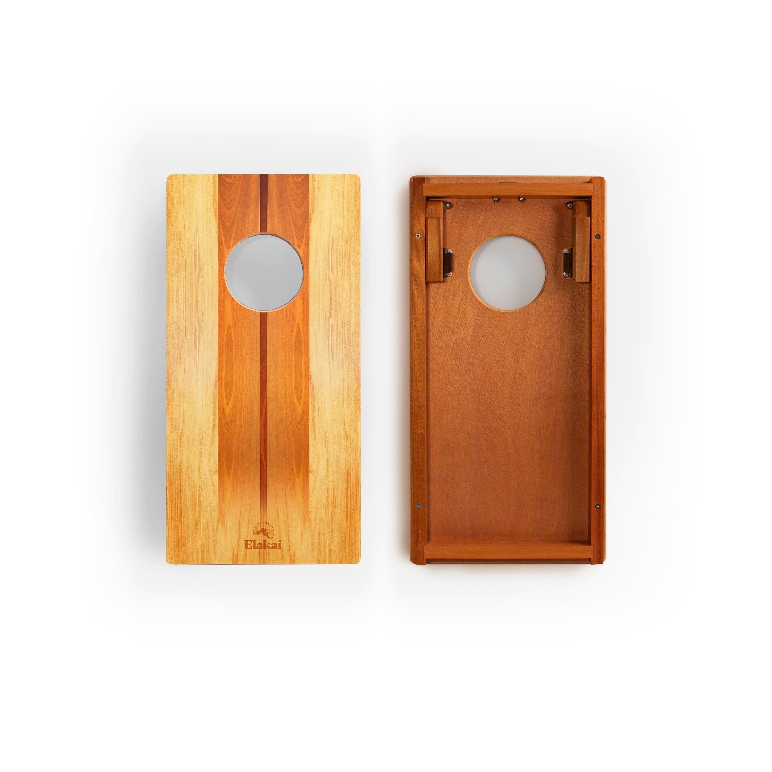 Travel Cornhole Set 1ft x 2ft | Natural Surf Beach - Woody image number 1