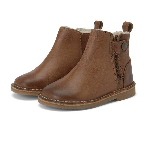 Winston Wool-Lined Ankle Boot in Tan Leather