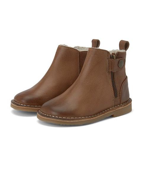 Winston Wool-Lined Ankle Boot in Tan Leather