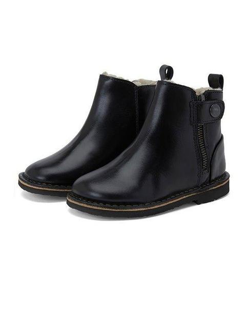 Winston Wool-Lined Ankle Boot in Black Leather