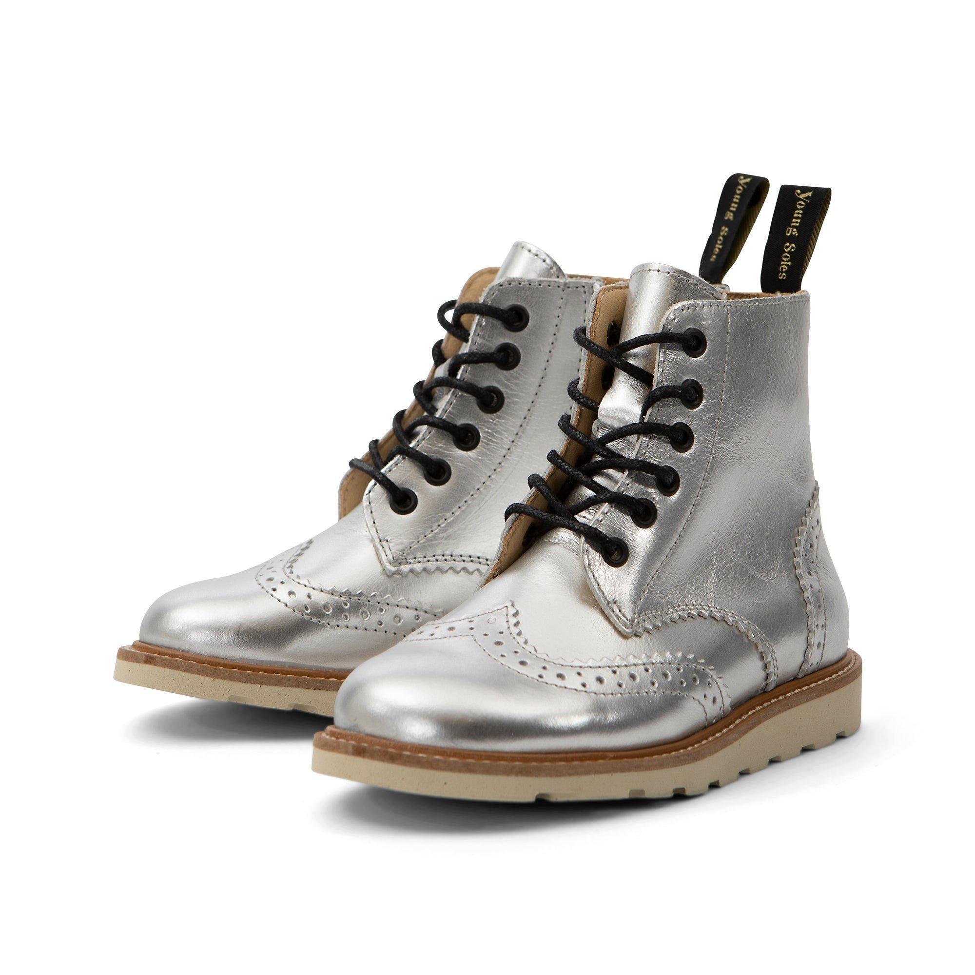 Sidney Leather Boot in Silver