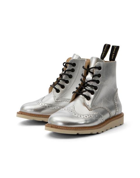 Sidney Leather Boot in Silver