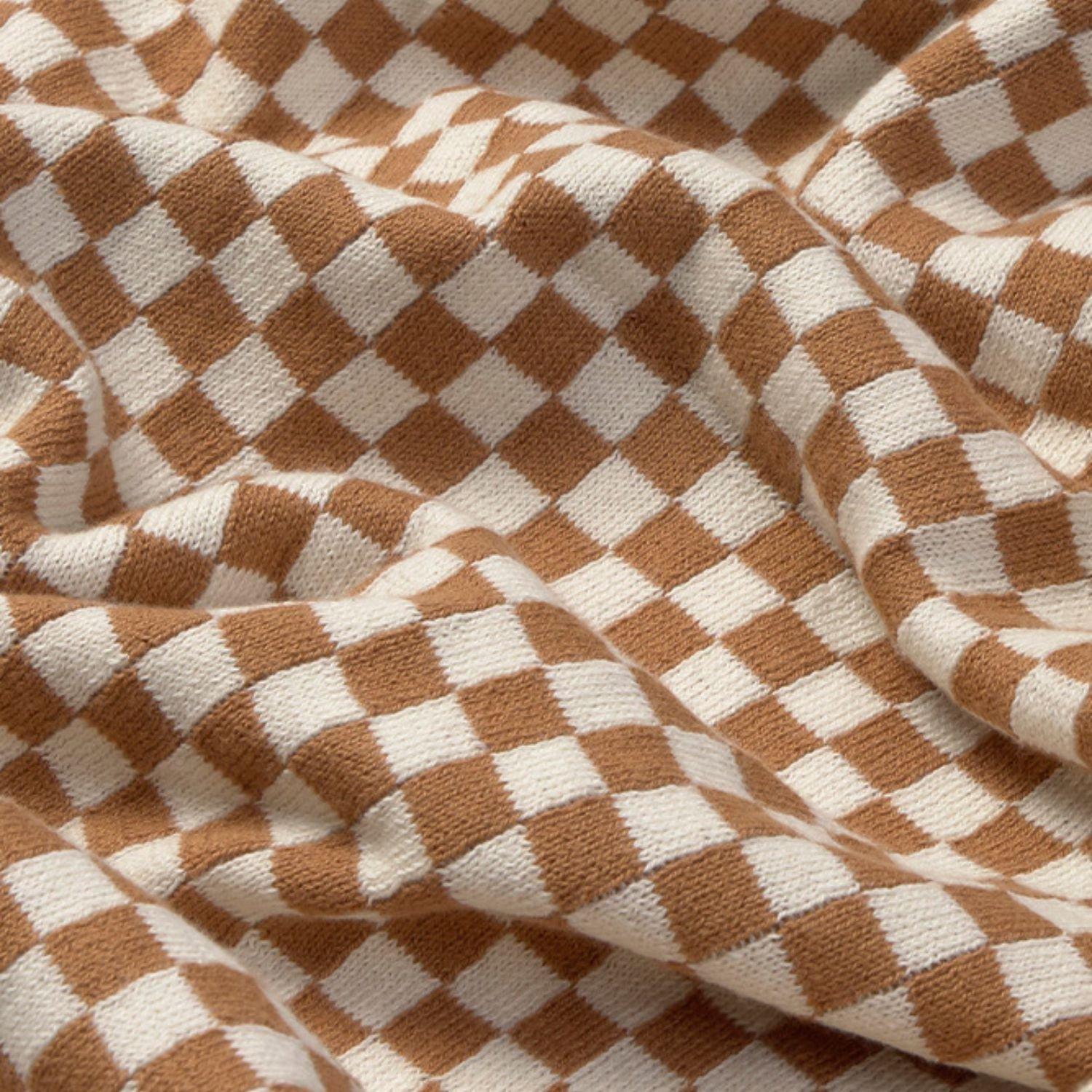 Knitted Blanket Tiles Toffee image number 2
