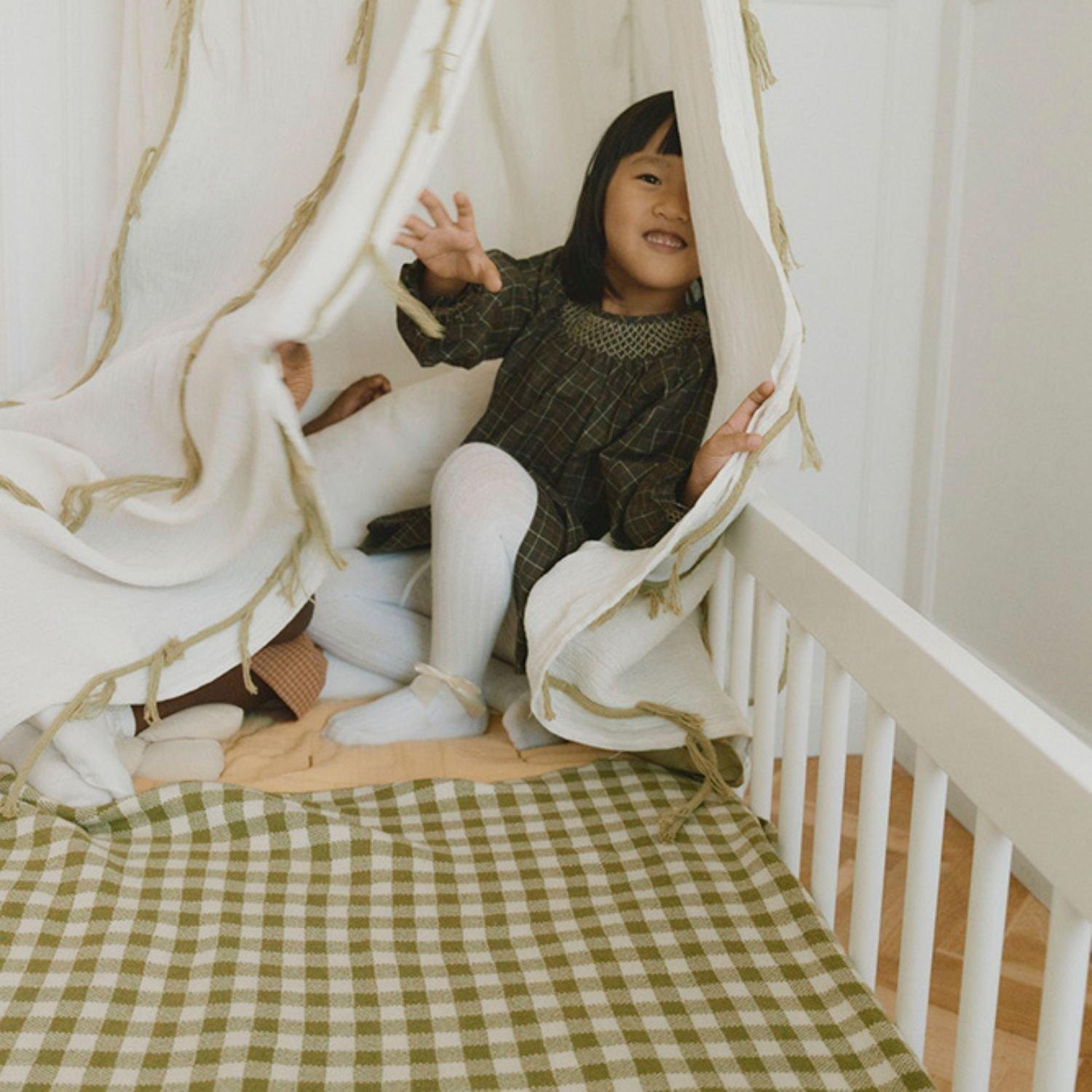 Knitted Blanket Vichy Matcha image number 2