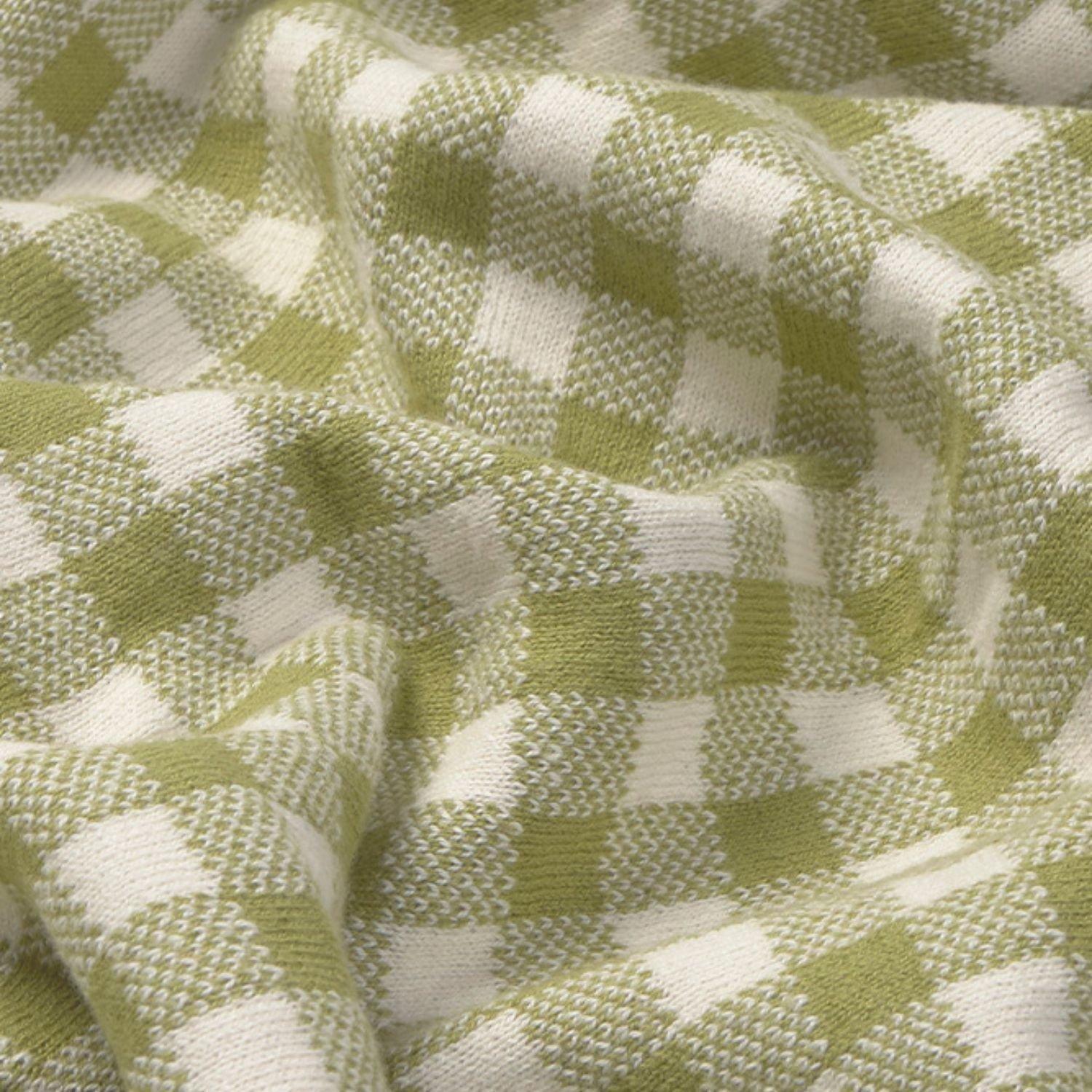 Knitted Blanket Vichy Matcha image number 3