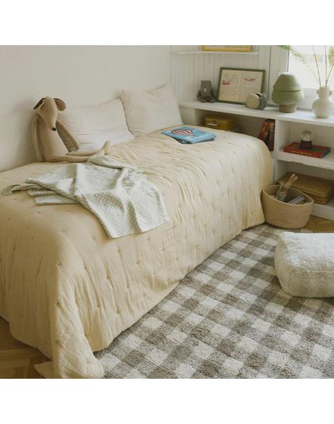 Knitted Blanket Tiles Blue Sage