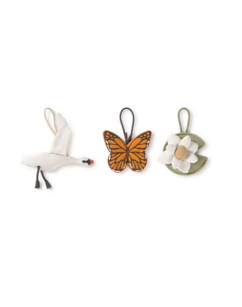 Set of 3 rattle toy hangers - Swan
