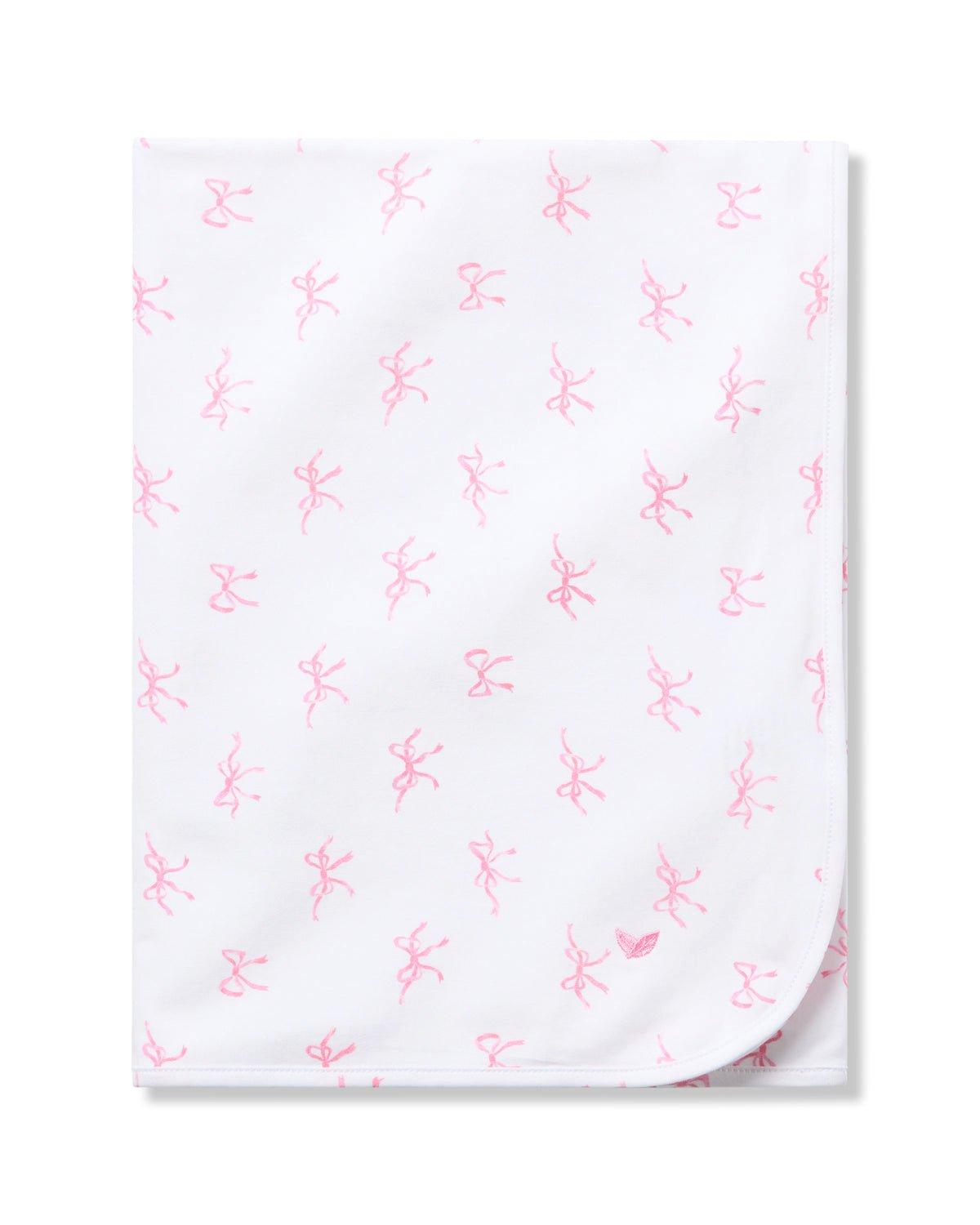 Pima Baby Blanket in Blushing Bows