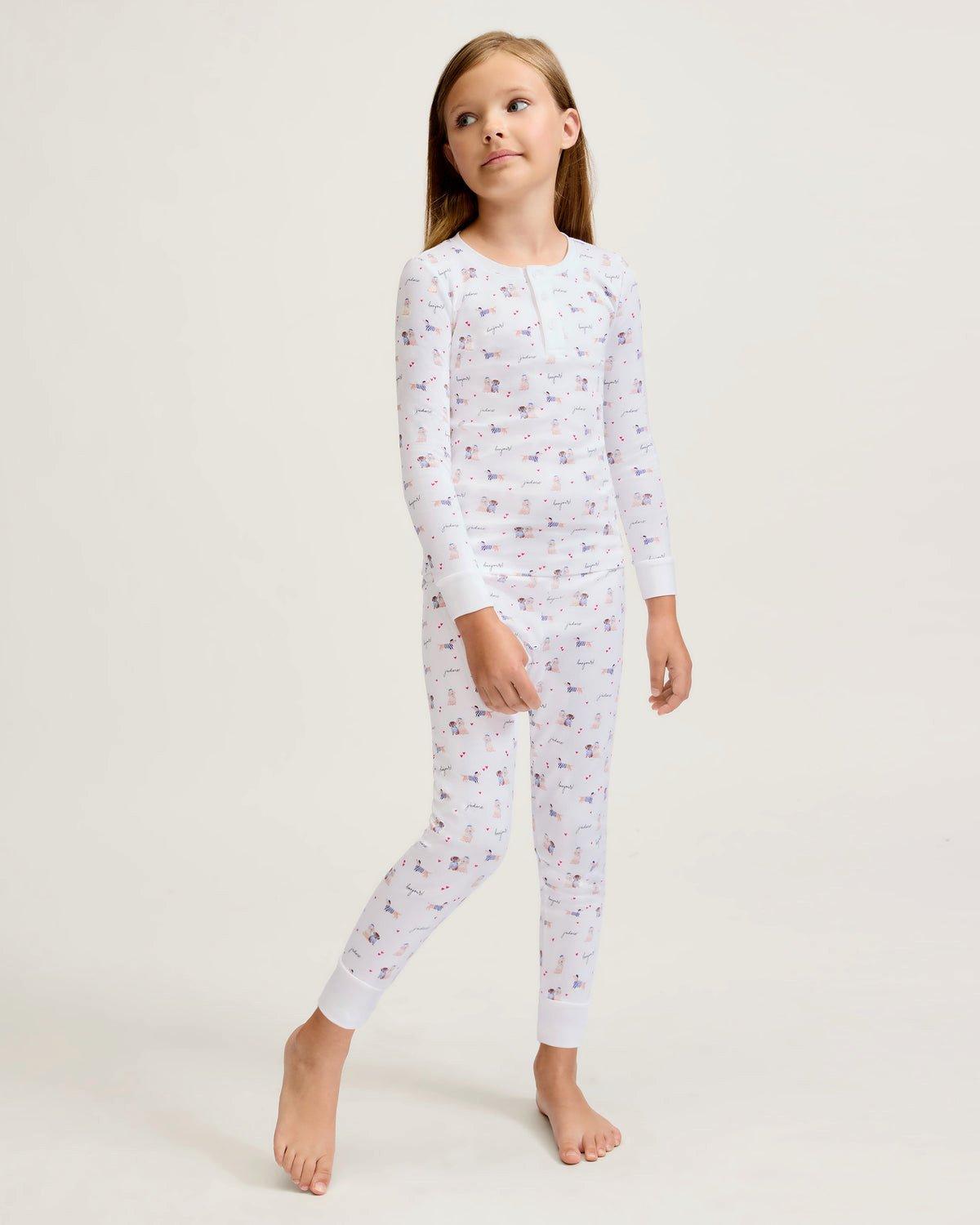 Kid's Snug Fit Pajama Set in Le Woof image number 2