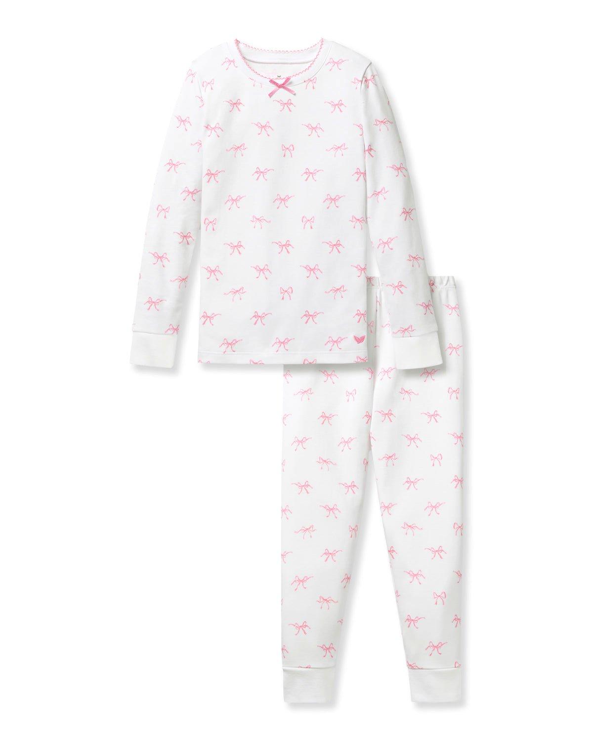 Kid's Pima Snug Fit Pajama Set in Blushing Bows