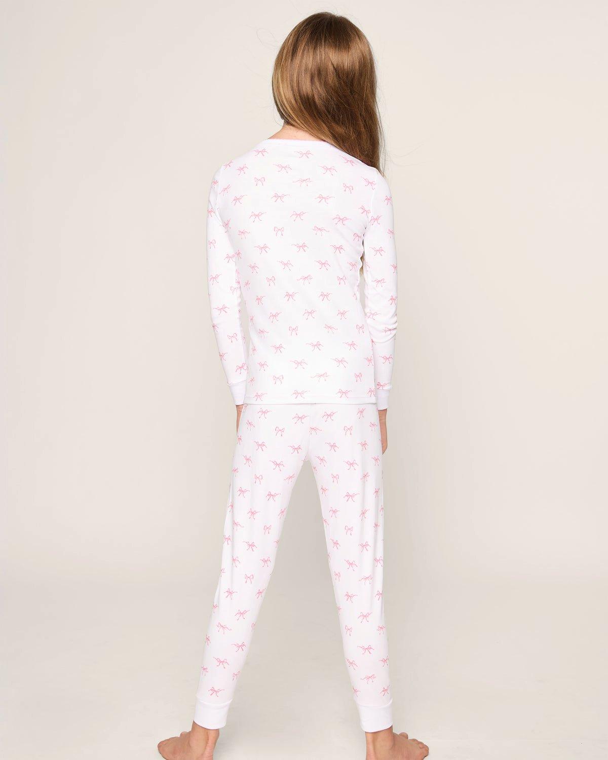 Kid's Pima Snug Fit Pajama Set in Blushing Bows image number 3
