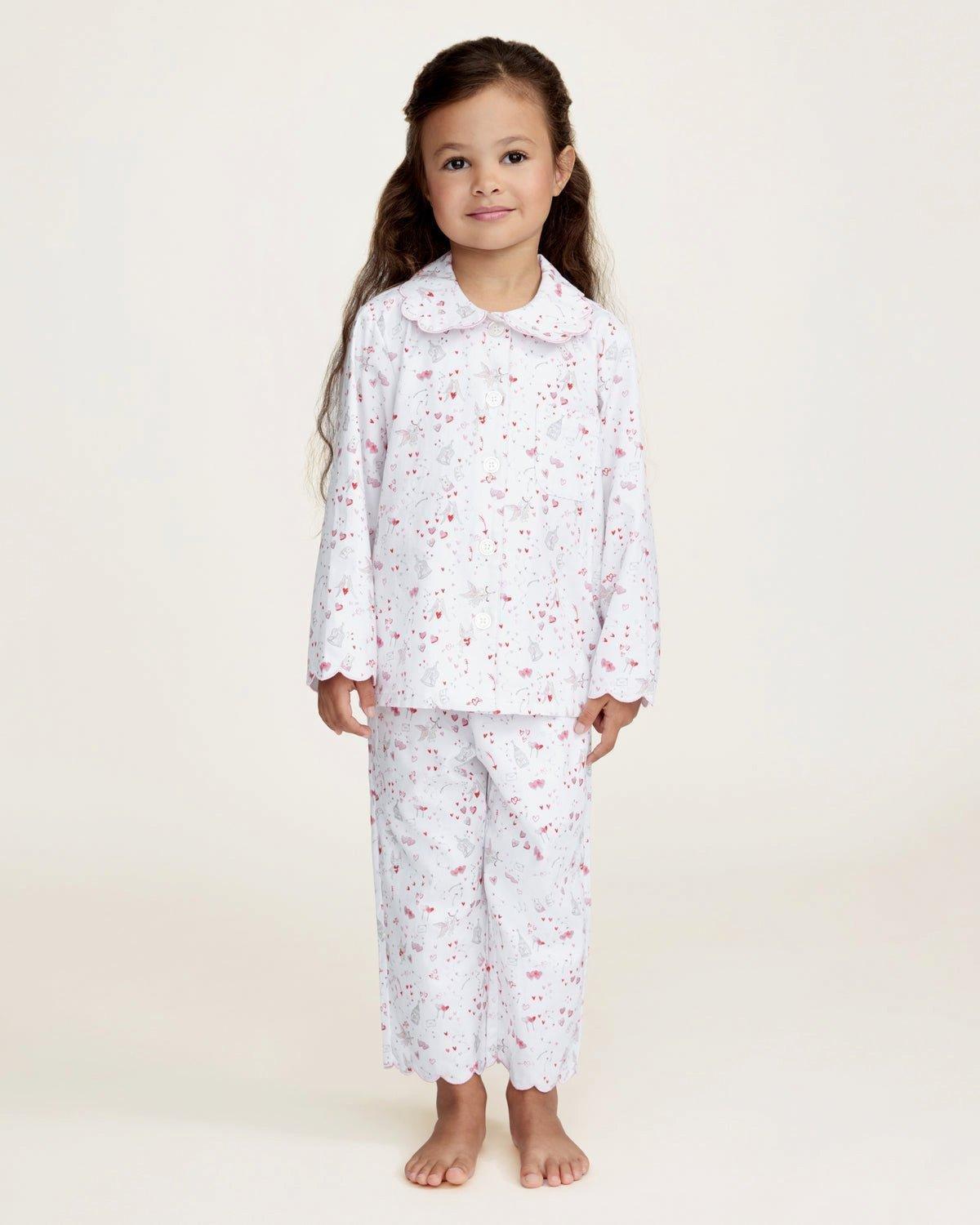 Kid's Twill Colette Pajama Set in Love Song