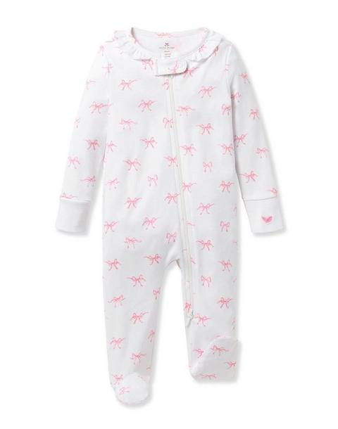 Baby's Pima Ruffle Collar Romper in Blushing Bows