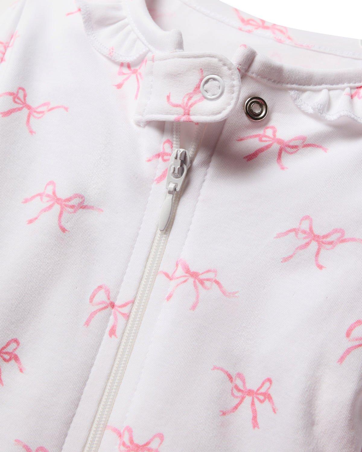 Baby's Pima Ruffle Collar Romper in Blushing Bows image number 1