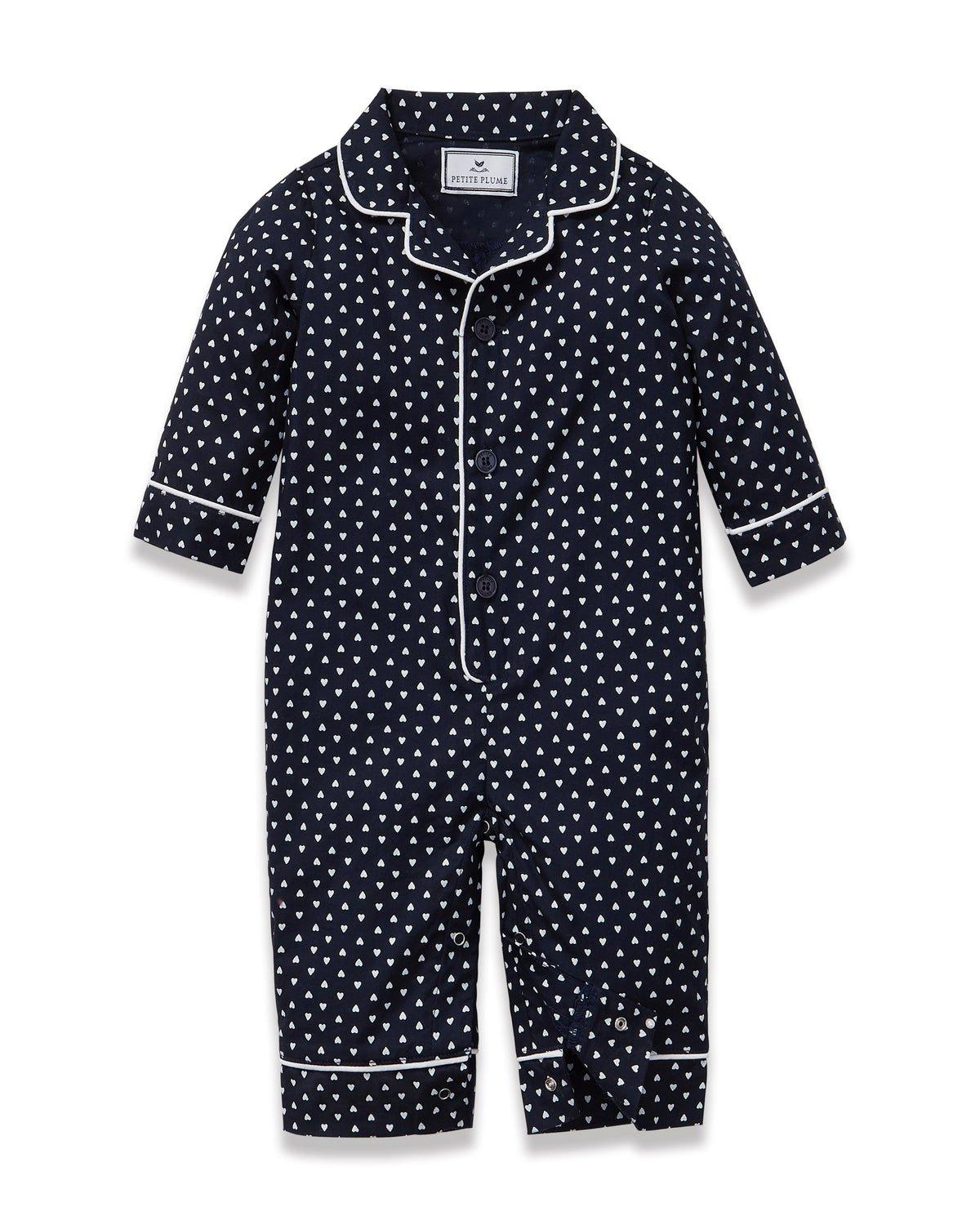 Baby's Twill Classic Romper in Midnight Hearts