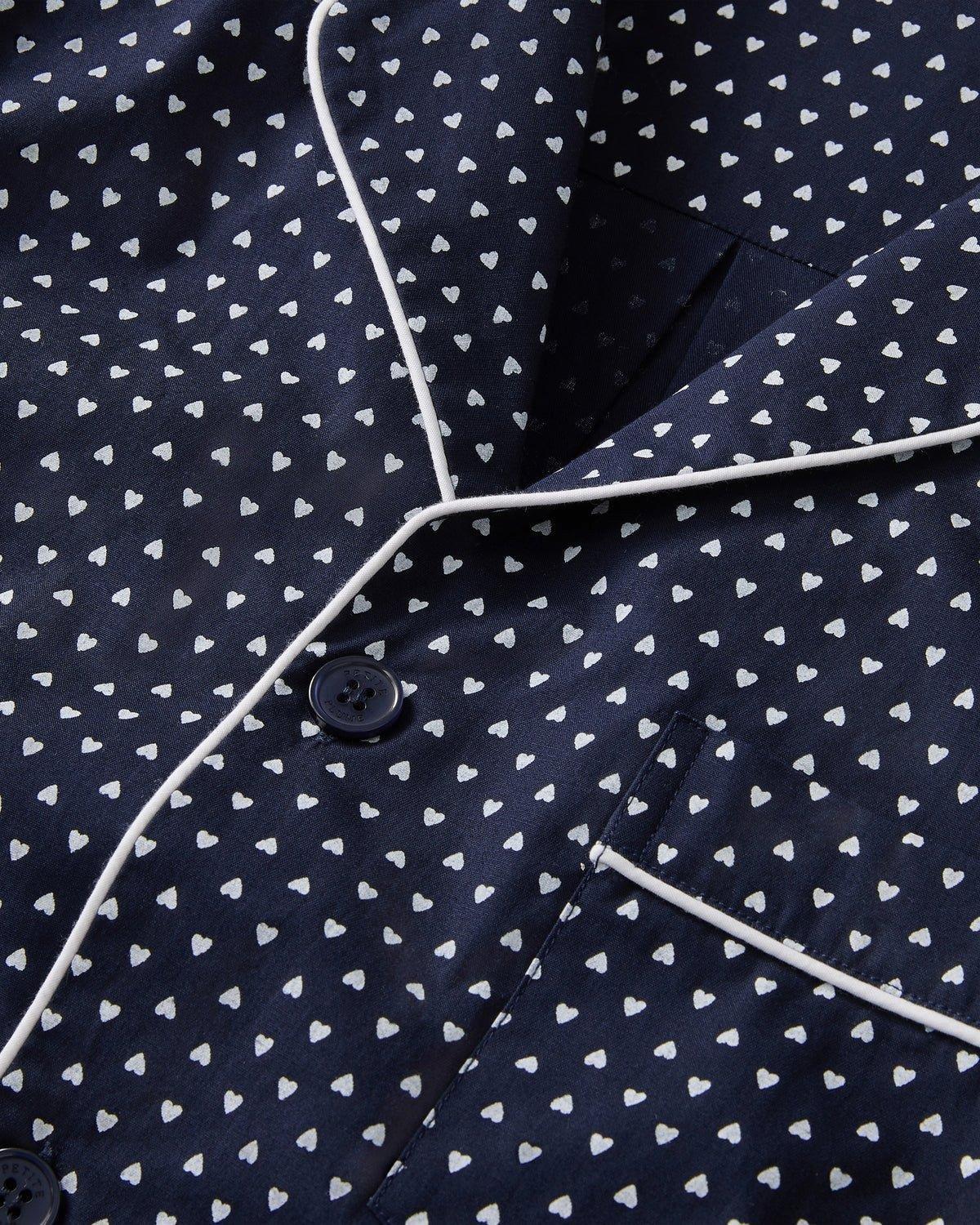 Men's Twill Pajama Set in Midnight Hearts image number 4