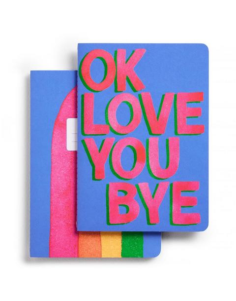 OkLoveYouBye Set of Two Stitched Notebooks