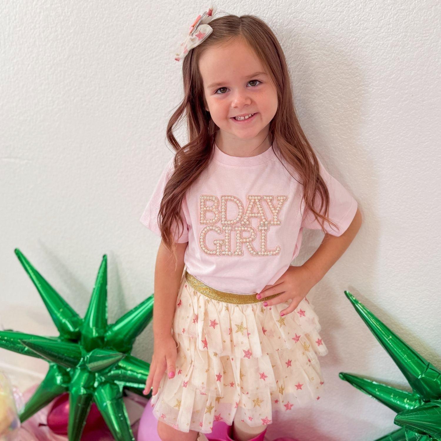 Pearl BDay Girl Patch Short Sleeve T-Shirt image number 1