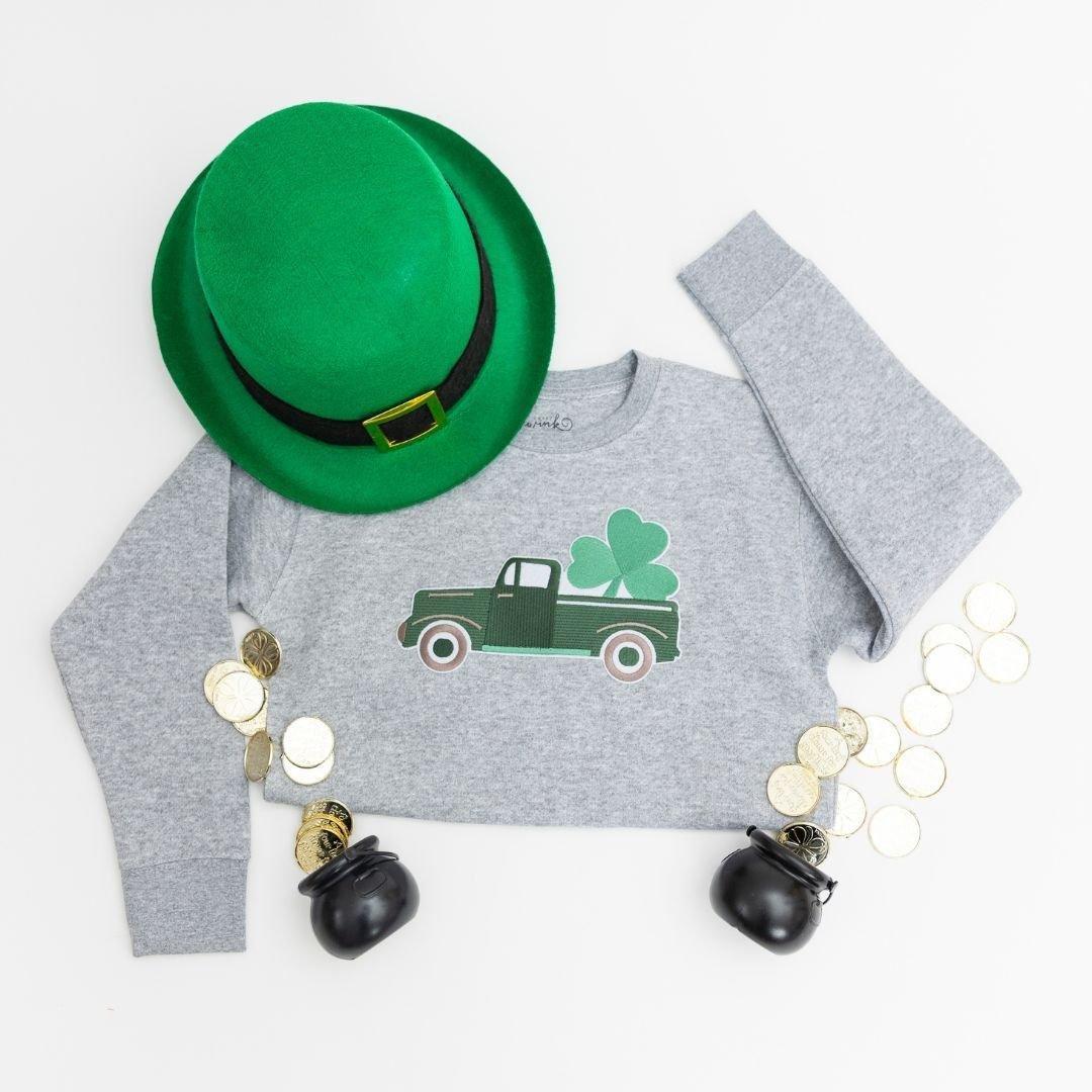 Shamrock Truck Patch St. Patrick's Day Sweatshirt image number 2