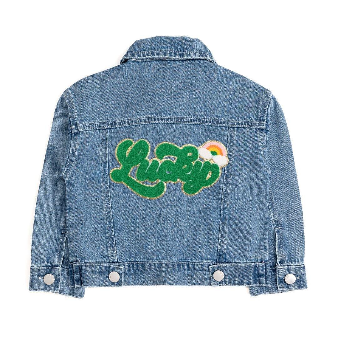 Lucky Rainbow Patch St. Patrick's Day Denim Jacket